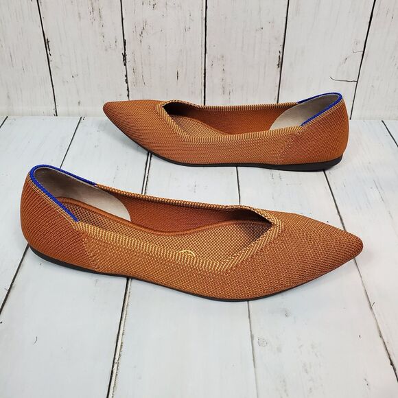 Rothy's Ballet Flats The Point Amber Textile Women's Size 7 Comfort Shoes GUC - Picture 1 of 16